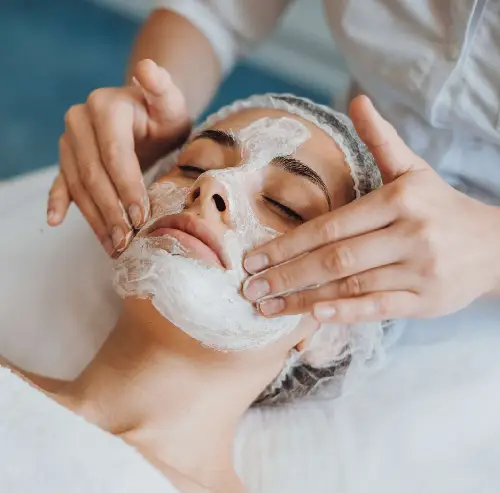 Facial treatment at the salon